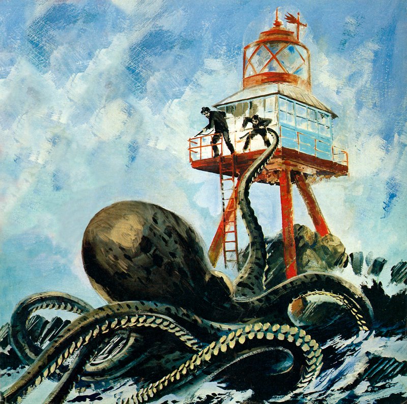 Serrana Cay szörnye (színes litográfia) alkotó: Graham Coton