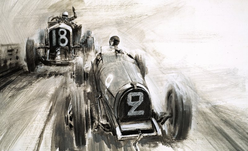 Tim Birkin vezet Brooklandsben alkotó: Graham Coton