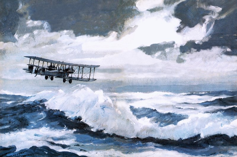 A Vickers Vimy rekordot jelentő transzatlanti repülése alkotó: Graham Coton