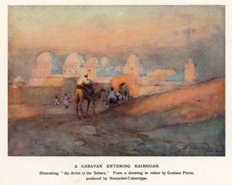 Kairouanba belépő karaván (színes litó) alkotó: Graham Petrie