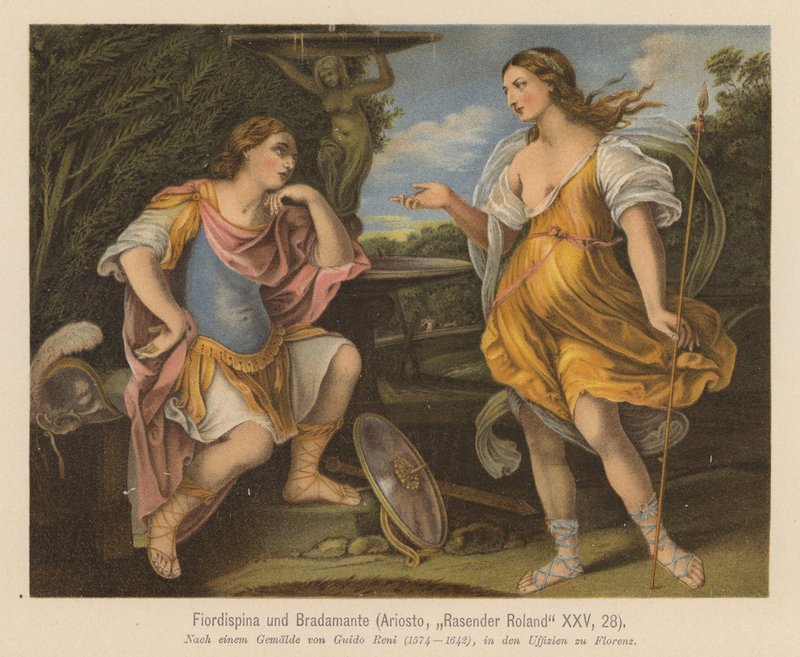 Jelenet Ludovico Ariosto Orlando Furioso című művéből (színes litográfia) alkotó: Guido (after) Reni