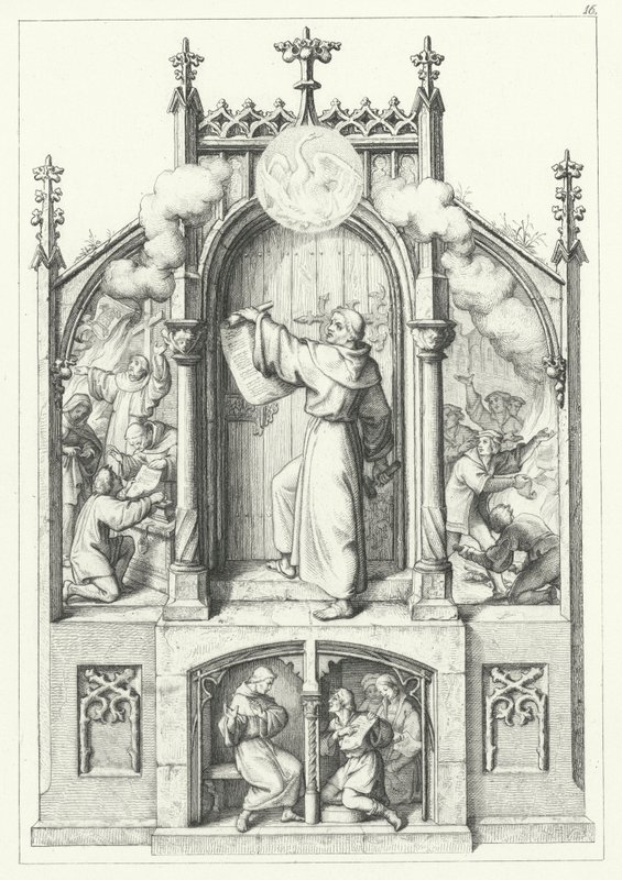 Négy jelenet Luther Márton életéből (metszet) alkotó: Gustav Ferdinand Leopold Konig