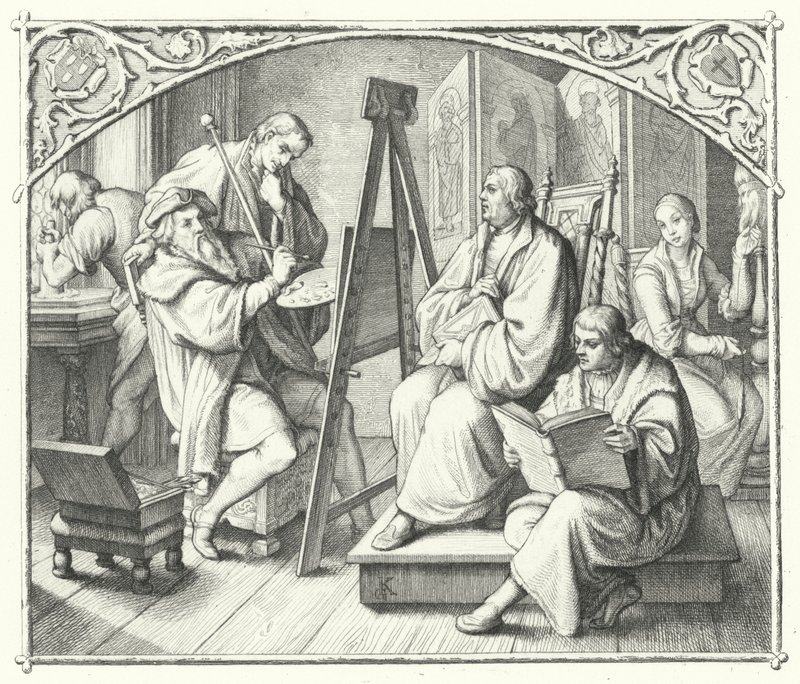 Luther Márton Lucas Cranach idősebb festményéhez ül (metszet) alkotó: Gustav Ferdinand Leopold Konig