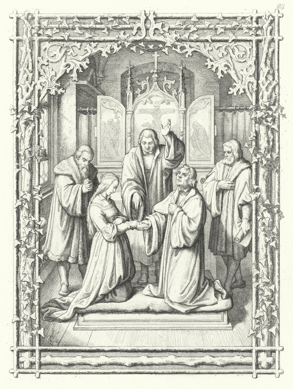 Luther Márton házassága Katharina von Borával alkotó: Gustav Ferdinand Leopold Konig