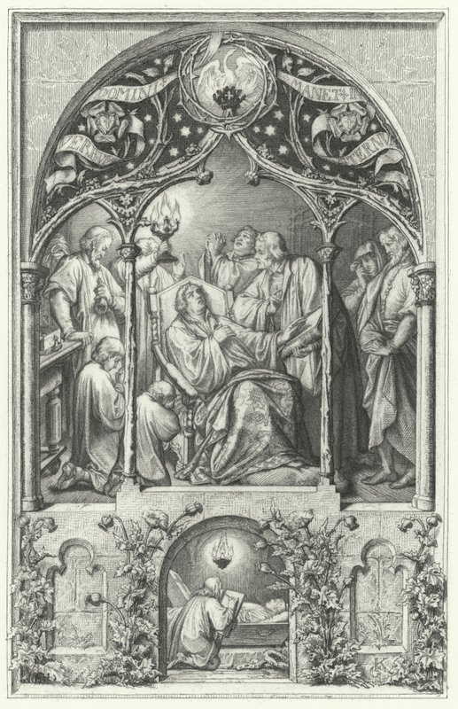 Luther Márton halála (metszet) alkotó: Gustav Ferdinand Leopold Konig