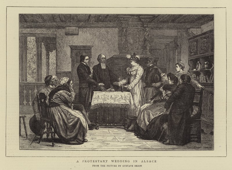 Protestáns esküvő Elzászban alkotó: Gustave Brion