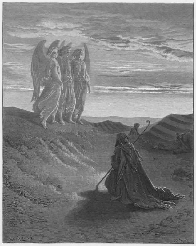 Gustave Dore Biblia: Ábrahám és a három angyal alkotó: Gustave Dore