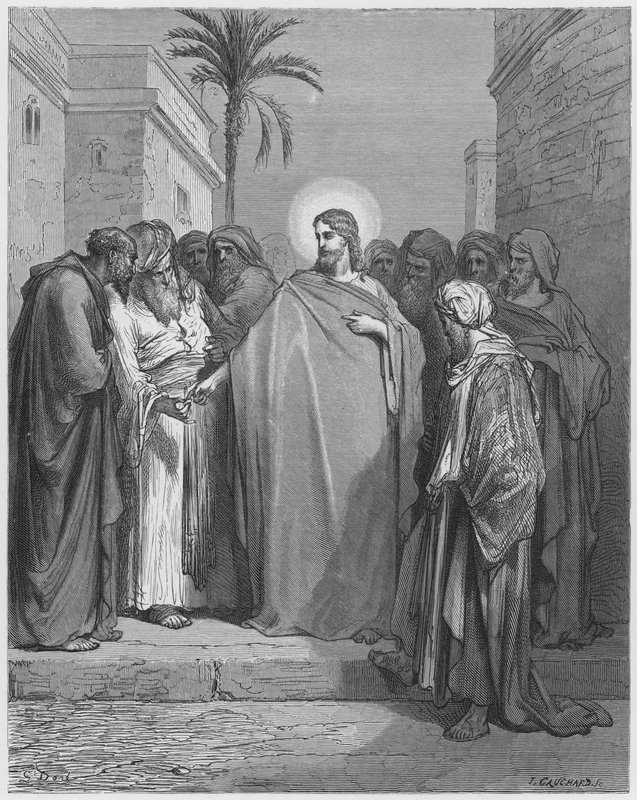 Gustave Dore Biblia: Krisztus és az adópénz alkotó: Gustave Dore