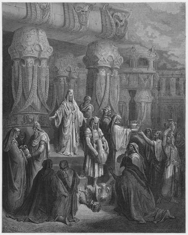 Gustave Dore Biblia: Cyrus helyreállítja a templom edényeit alkotó: Gustave Dore