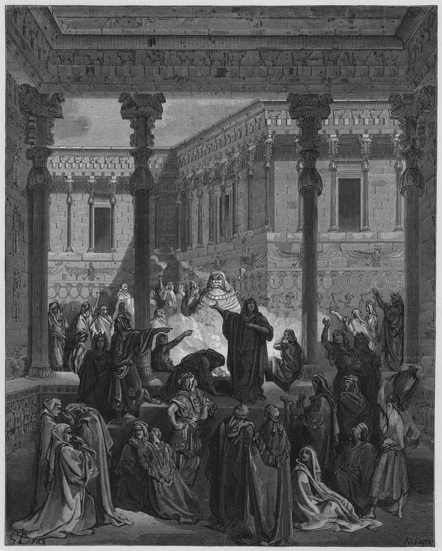 Gustave Dore Biblia: Daniel összezavarja Bel papjait alkotó: Gustave Dore