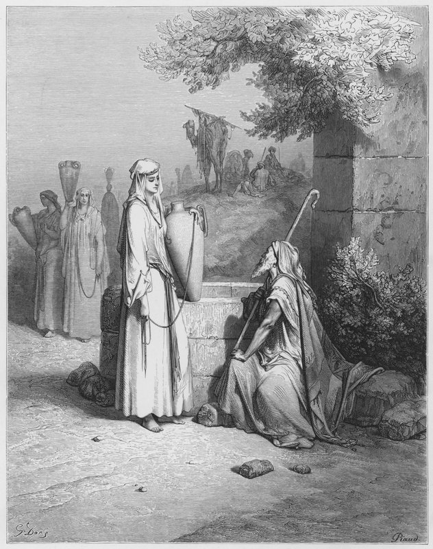 Gustave Dore Biblia: Eliezer és Rebeka alkotó: Gustave Dore