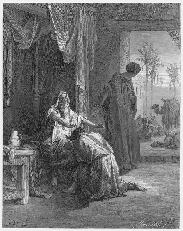 Gustave Dore Biblia: Izsák megáldja Jákóbot alkotó: Gustave Dore