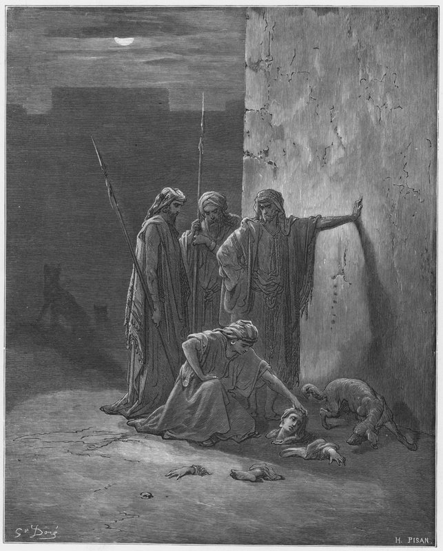 Gustave Dore Biblia: Jehus társai megtalálják Jezabel maradványait alkotó: Gustave Dore