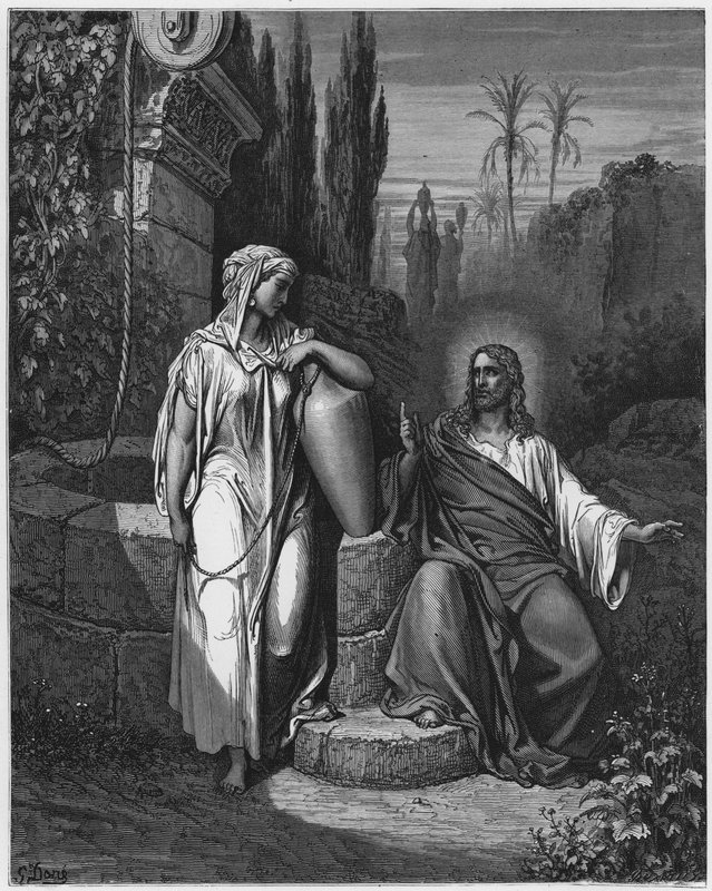 Gustave Dore Biblia: Jézus és a szamáriai asszony alkotó: Gustave Dore