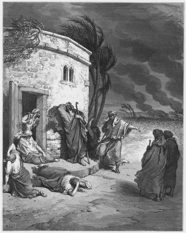 Gustave Dore Biblia: Jób meghallotta a tönkremenetelét alkotó: Gustave Dore