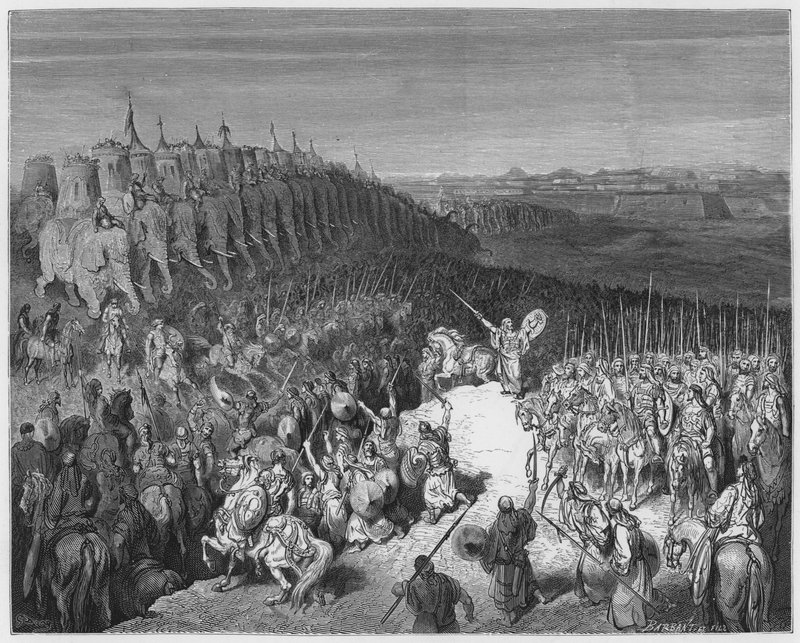 Gustave Dore Biblia: Jonathan Apollonius seregének jelenlétében alkotó: Gustave Dore