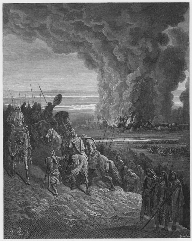 Gustave Dore Biblia: Joshua Ai városát a lángok közé helyezi alkotó: Gustave Dore