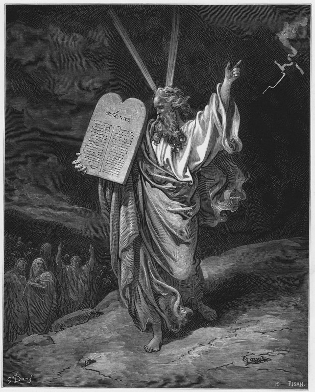 Gustave Dore Biblia: Mózes a Sínai-hegyről leszállva alkotó: Gustave Dore