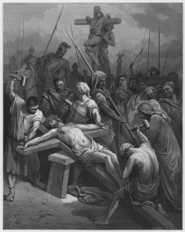Gustave Dore Biblia: Krisztus keresztre szegése alkotó: Gustave Dore