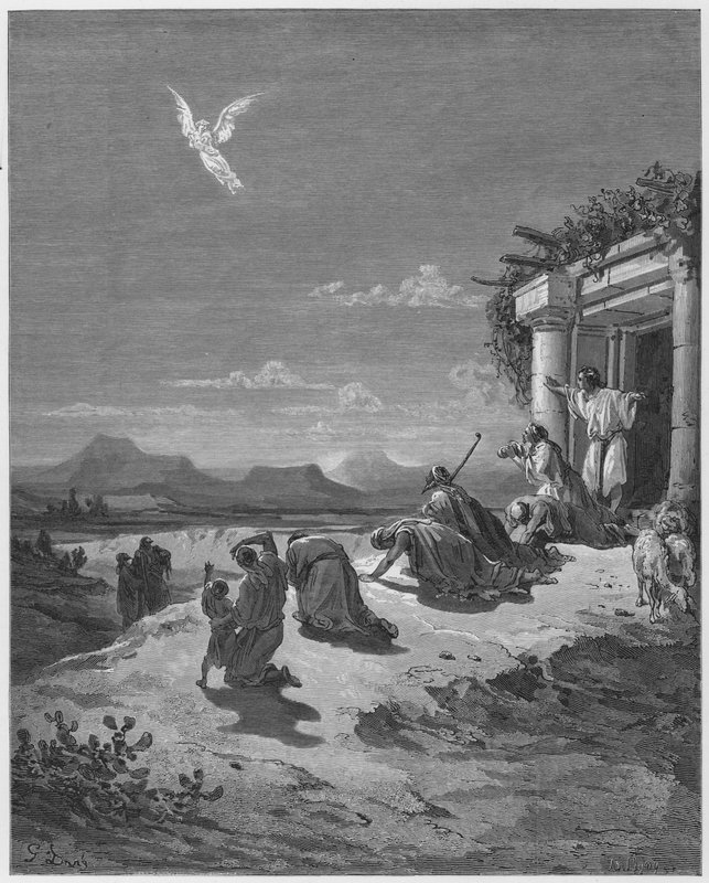 Gustave Dore Biblia: Raphael angyal és Tóbit családja alkotó: Gustave Dore