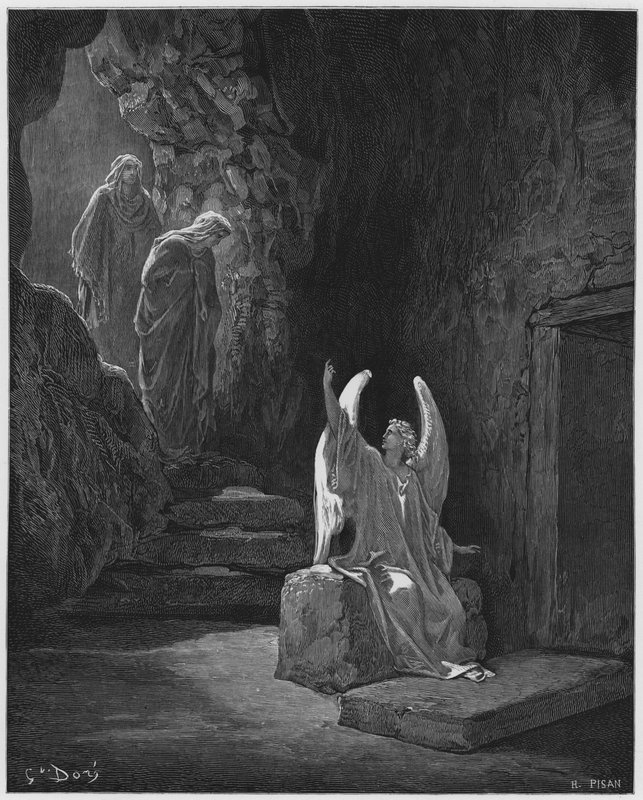 Gustave Dore Biblia: Az angyal a sír ajtajában alkotó: Gustave Dore