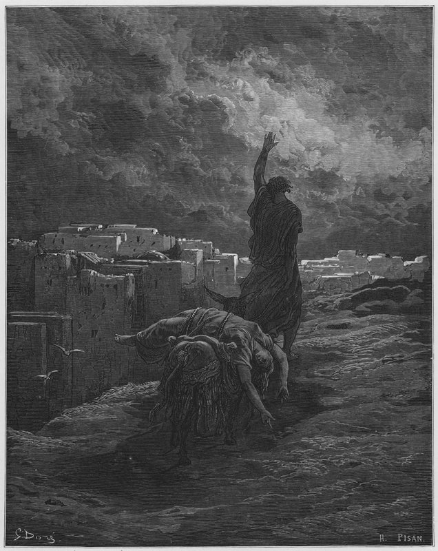 Gustave Dore Biblia: A lévita elhordja a nő testét alkotó: Gustave Dore