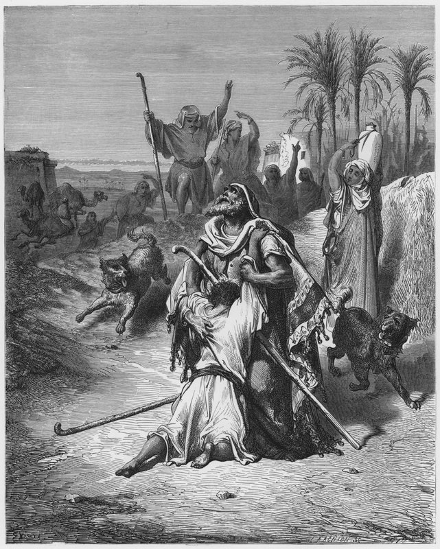 Gustave Dore Biblia: A tékozló fiú apja karjában alkotó: Gustave Dore