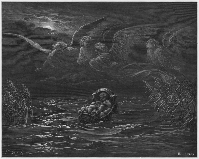 Gustave Dore Biblia: A gyermek Mózes a Níluson alkotó: Gustave Dore