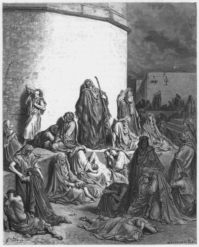 Gustave Dore Biblia: A nép gyászolja Jeruzsálem romjait alkotó: Gustave Dore