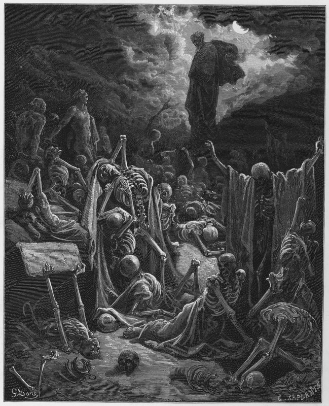 Gustave Dore Biblia: A száraz csontok völgyének látomása alkotó: Gustave Dore