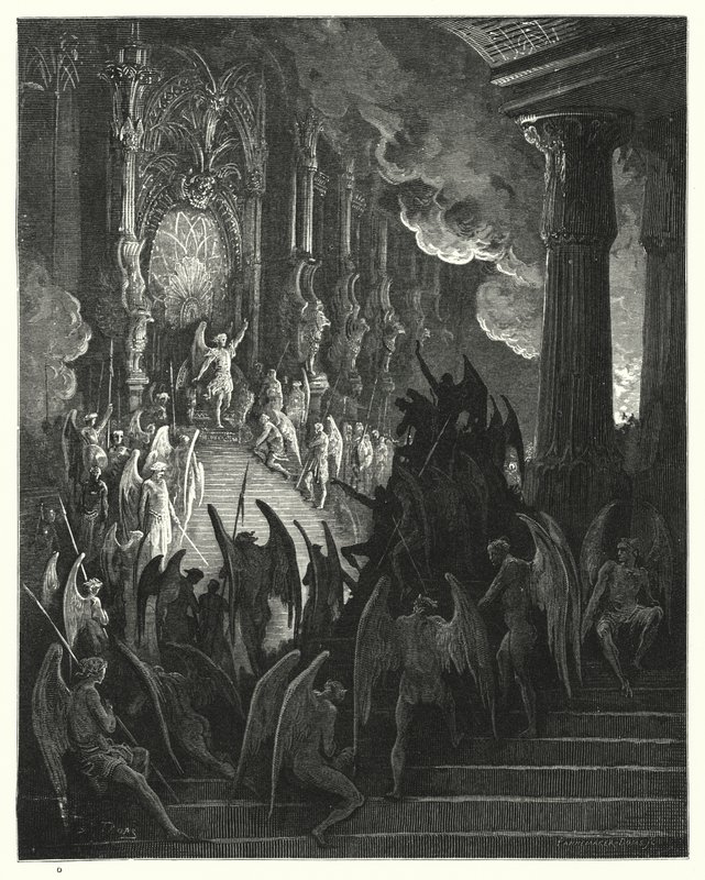 Illusztráció: Gustave Dore: Milton elveszett paradicsoma, I. könyv, 1., 2. sor alkotó: Gustave Dore
