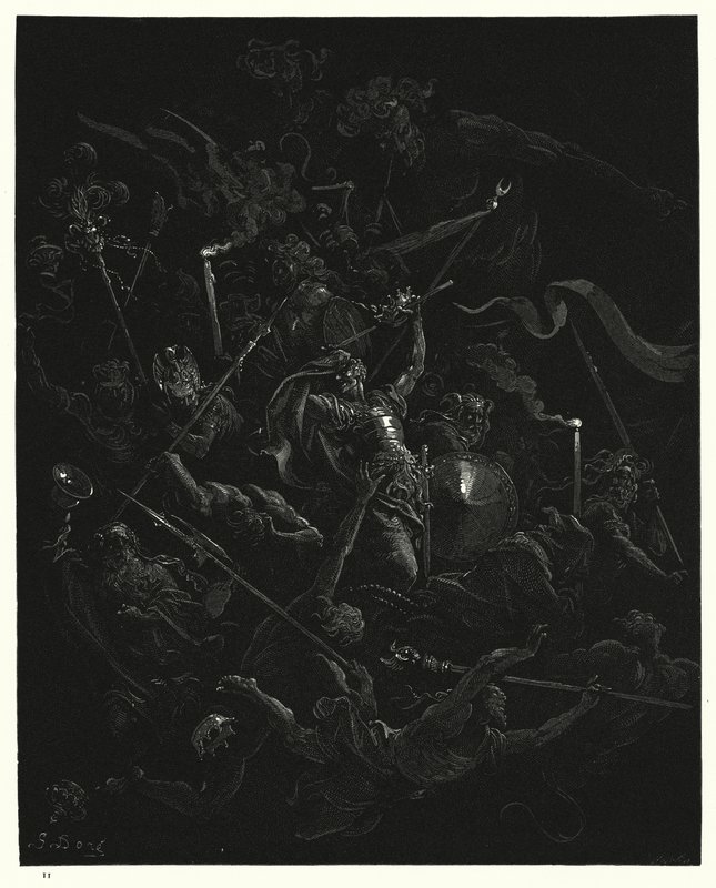 Illusztráció: Gustave Dore: Miltons Paradise Lost, III. könyv, 473., 474. sor alkotó: Gustave Dore