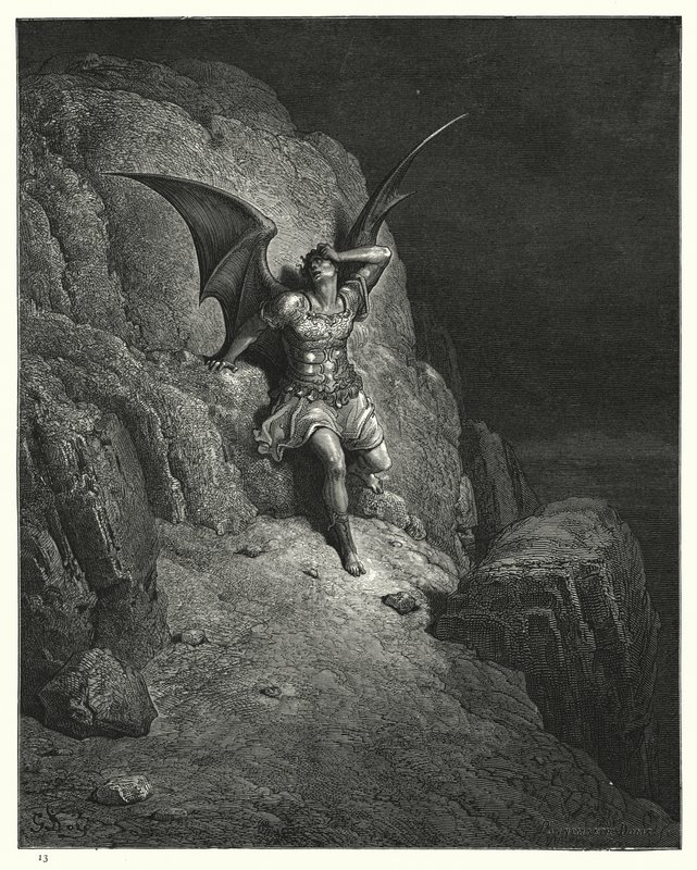 Illusztráció: Gustave Dore: Miltons Paradise Lost, IV. könyv, 73., 74. sor alkotó: Gustave Dore