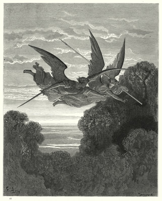 Illusztráció: Gustave Dore: Miltons Paradise Lost, IV. könyv, 798., 799. sor alkotó: Gustave Dore