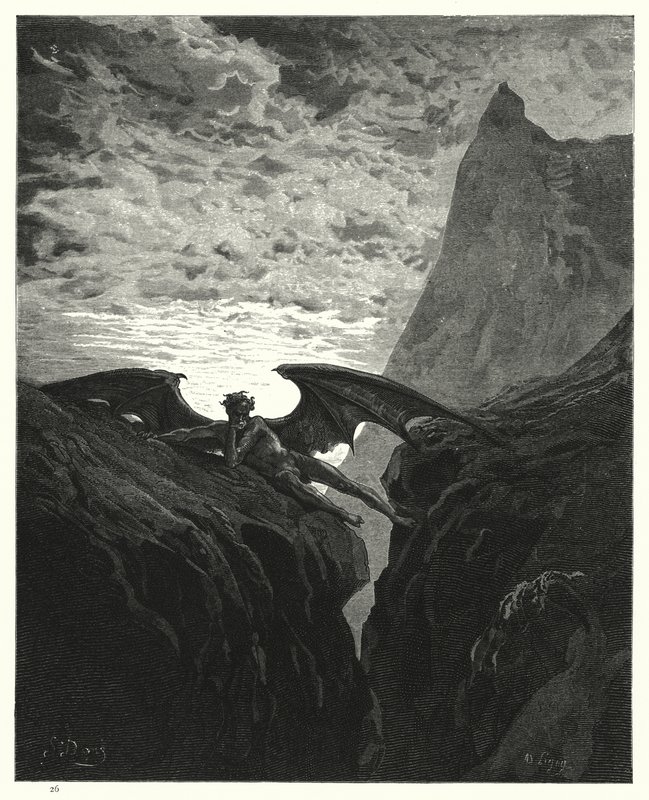 Illusztráció Gustave Dore: Miltons Paradise Lost, VI. könyv, 406. sor alkotó: Gustave Dore