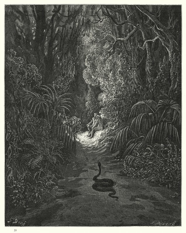 Illusztráció: Gustave Dore: Miltons Paradise Lost, IX. könyv, 434., 435. sor alkotó: Gustave Dore