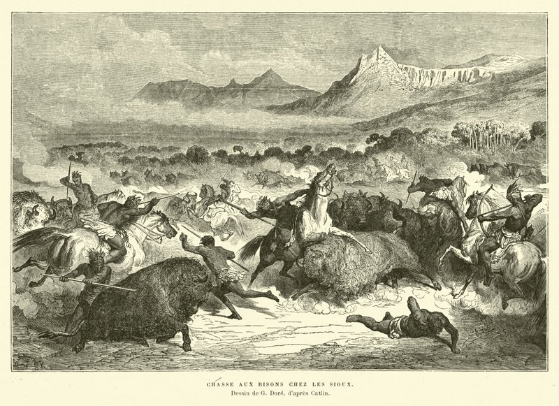 Siúk bivalyra vadásznak alkotó: Gustave Dore