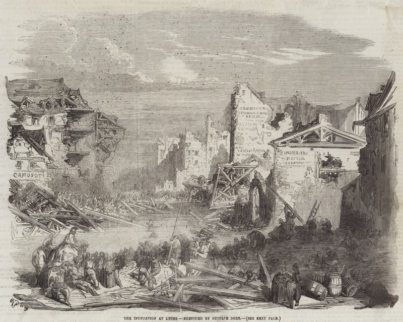 Az árvíz Lyonban alkotó: Gustave Dore
