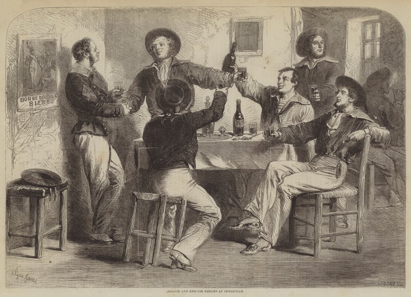 Francia és angol tengerészek Cherbourgban alkotó: Gustave Janet