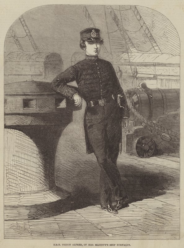 Őfelsége Alfréd herceg, Őfelsége Euryalus hajójáról. alkotó: Gustave Janet