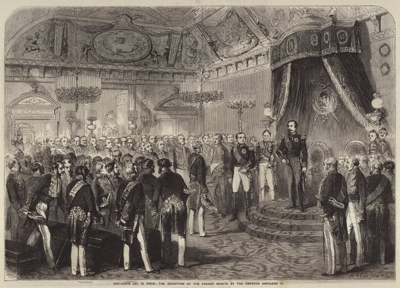 Újév napja Párizsban, a francia szenátus fogadása Napóleon császár III alkotó: Gustave Janet