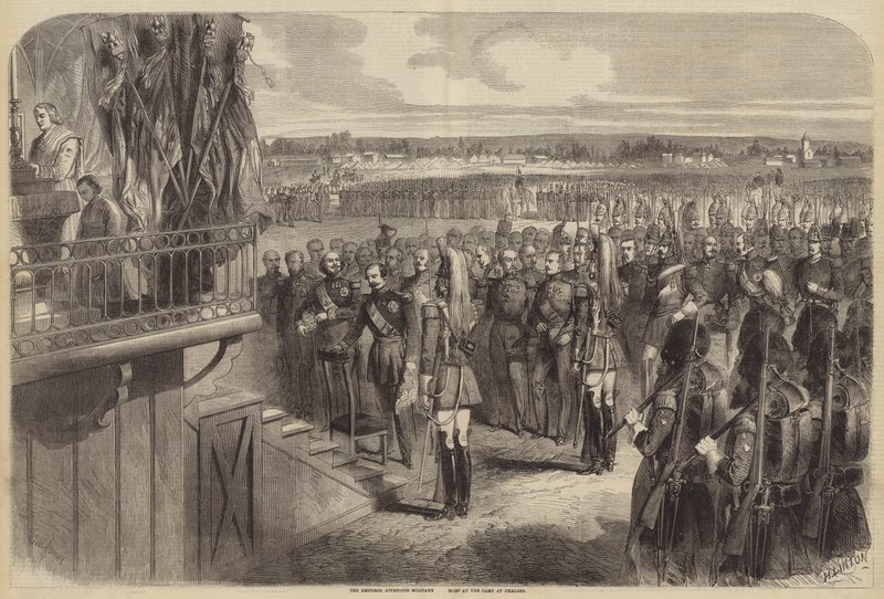 A császár a katonai misén a chalons-i táborban alkotó: Gustave Janet