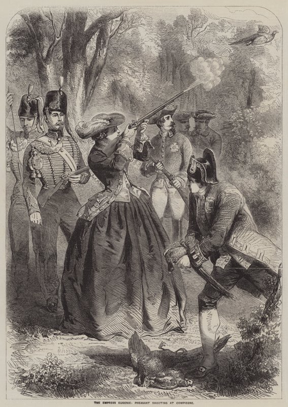 Eugenie császárné, fácánlövés Compiegne-ben alkotó: Gustave Janet