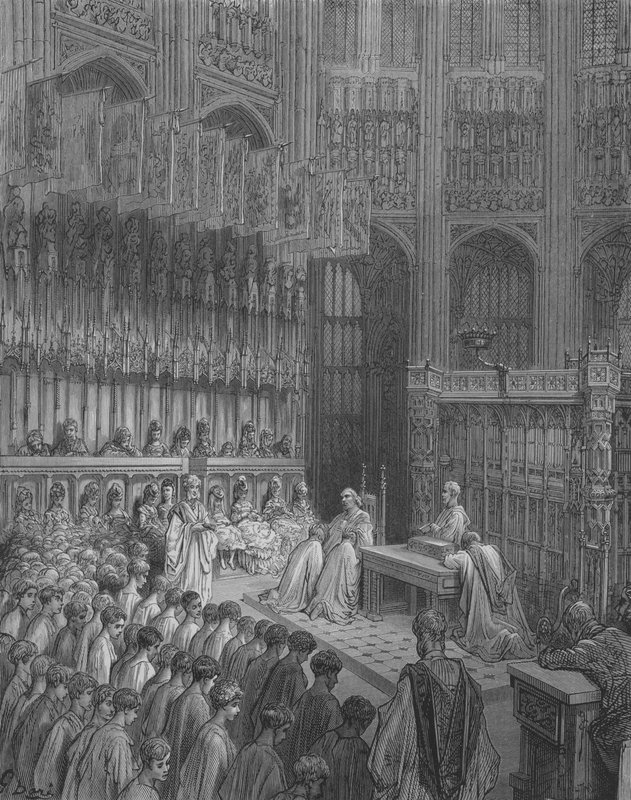 Gyermekek megerősítése Westminsterben alkotó: Gustave after Dore