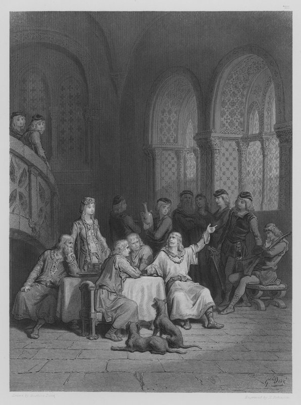 Lancelot mesél kalandjairól alkotó: Gustave after Dore