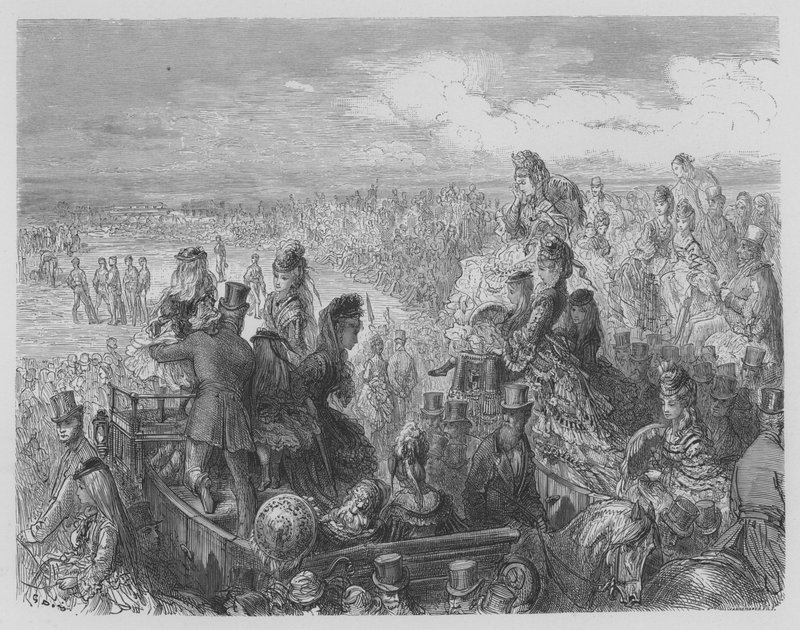 A krikett játék, a cambridge-i és oxfordi egyetem hallgatóinak harca alkotó: Gustave after Dore