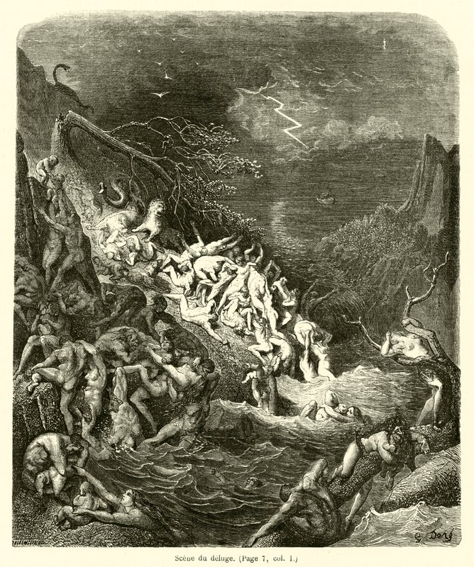 Scene du deluge alkotó: Gustave after Dore