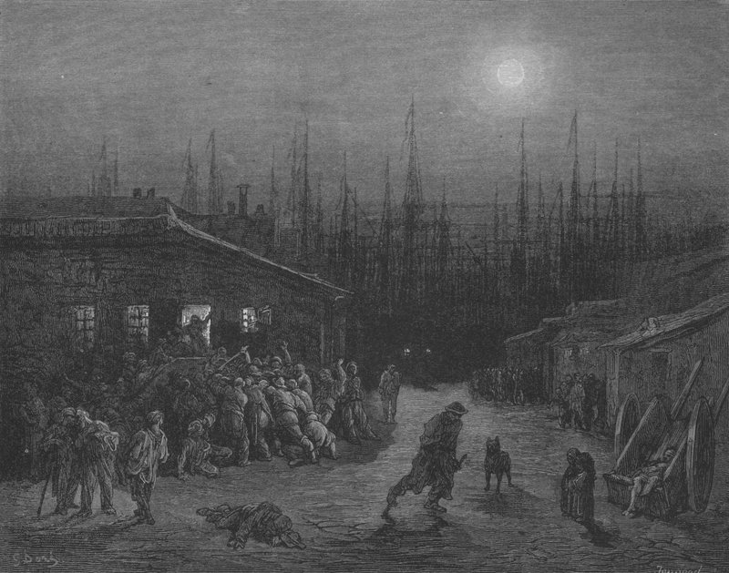 Zaklatás, Éjszaka, A Dokkokban alkotó: Gustave after Dore