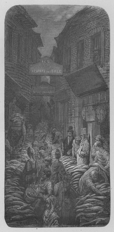 Egy halkereskedő a La Cite-ban alkotó: Gustave after Dore