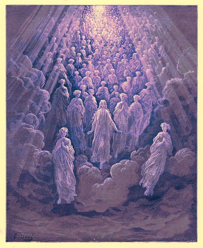 The Angels in the Planet Mercury, illusztráció a „The Dore Gallery”-ből, megjelent 1890 körül (digitálisan javított kép) alkotó: Gustave (after) Dore